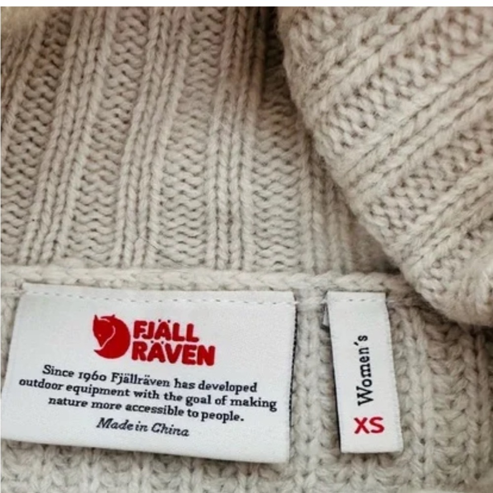 Fjallraven Ovik wool roll neck Women's Cream Turtleneck ribbed Sweater size XS - Picture 8 of 14